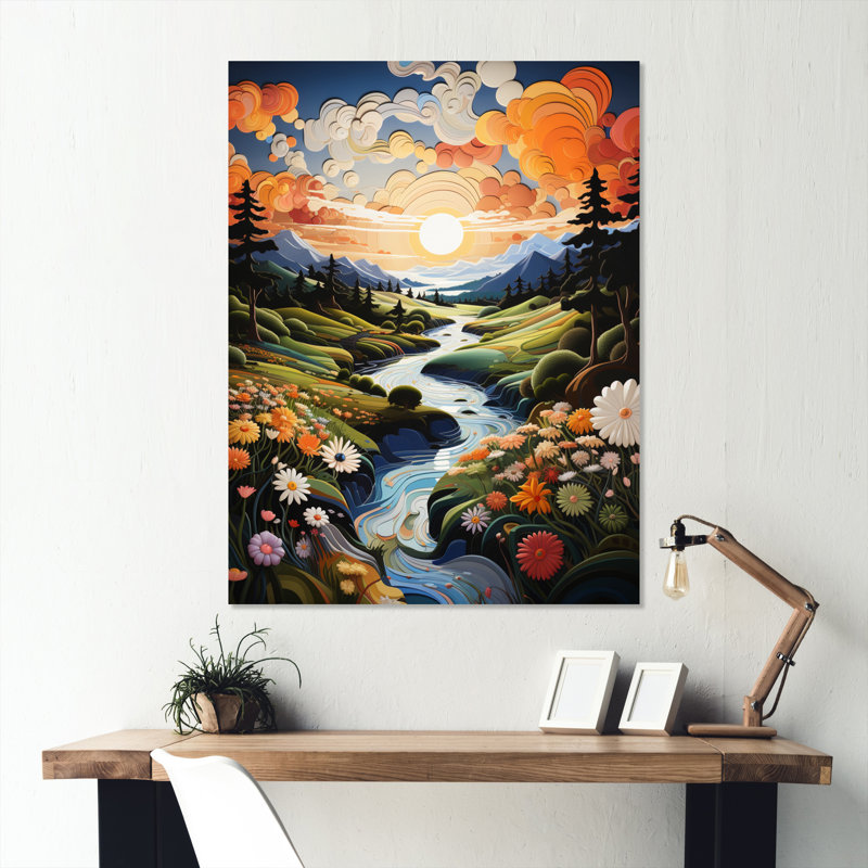 Fairway A Whimsical II - Abstract Landscape, reproduction d'art sur métal, H 40 po x l 30 po x P 1 po