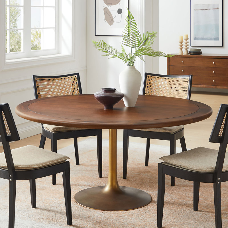 Table de salle à manger Lippa, Laiton, H 29,13 po x L 60 po x l 60 po