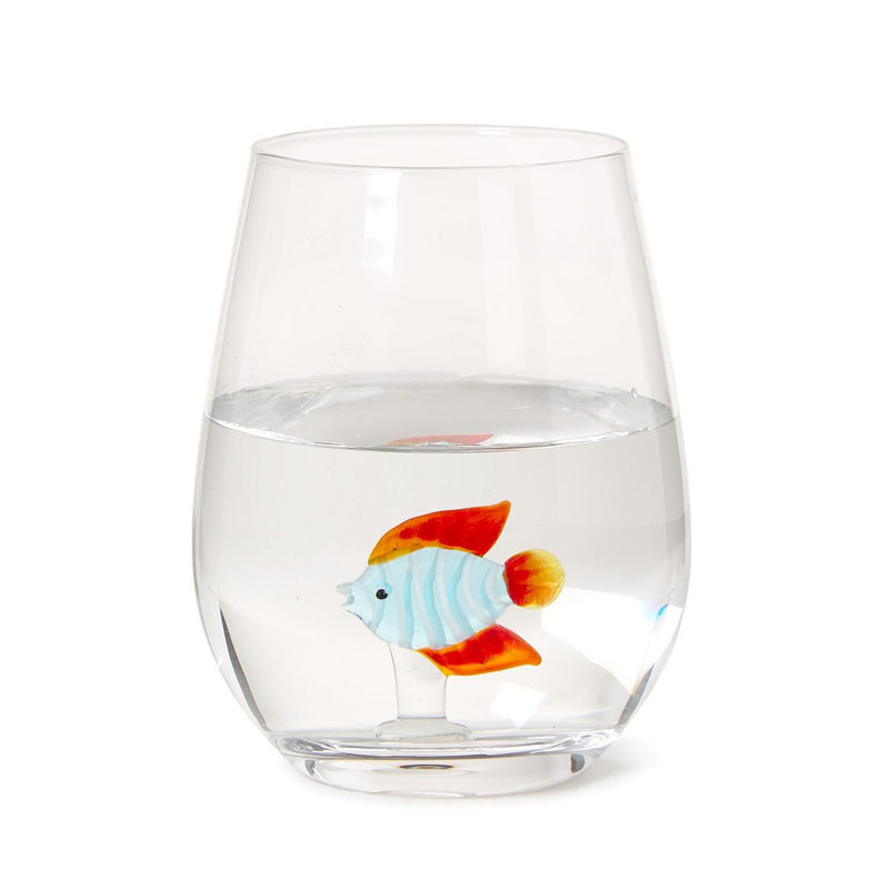 Verre à vin sans pied Tropical Fish