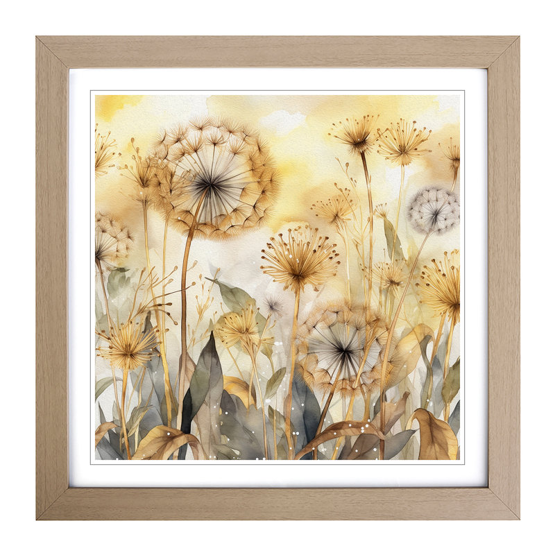 Dandelion Boho - Framed Print, Oak
