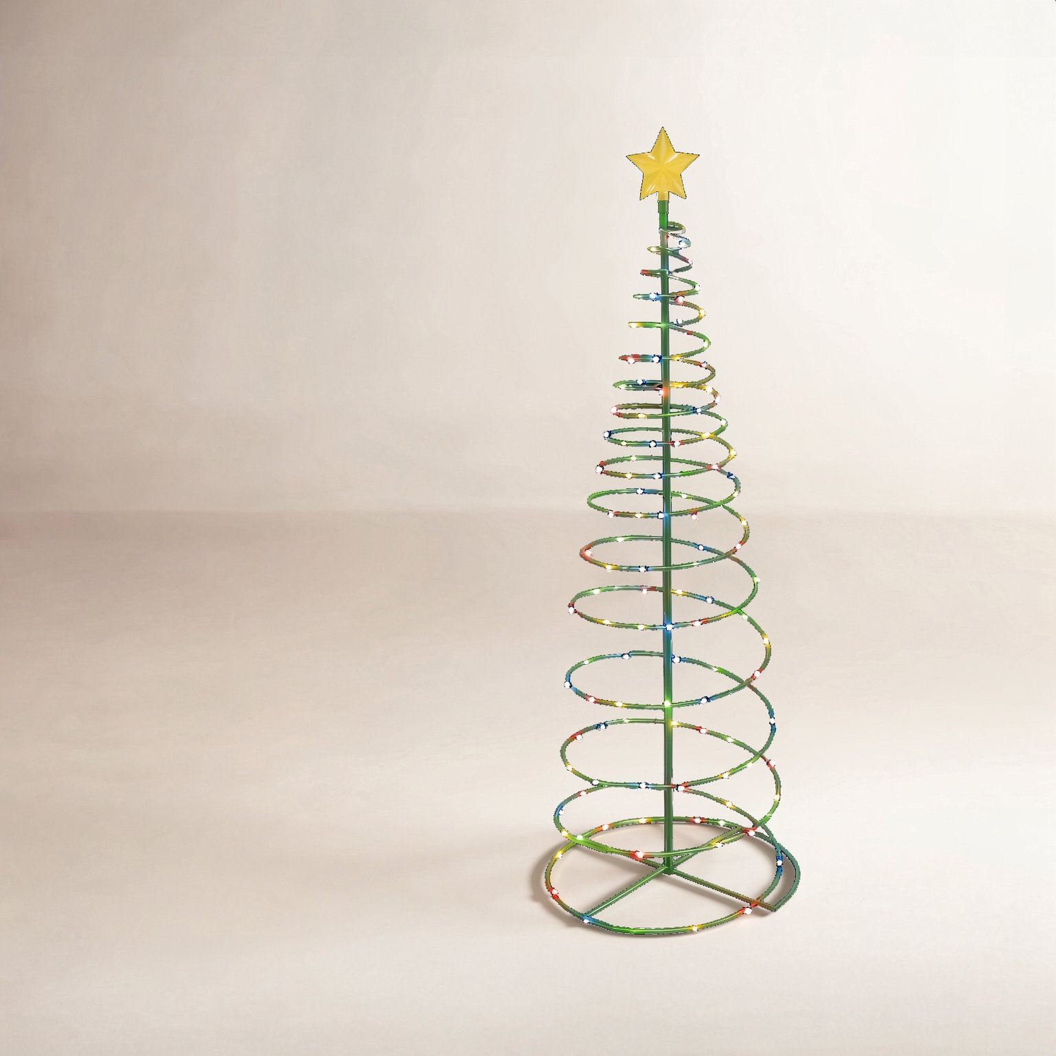 Lighted Christmas Tree Yard Display, Blue/Red/Green