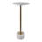 Decorative Round Metal Marble Top Drink Side Table with Pedestal Base for Living Room - Modern Accent Table for Slim Narrow End Table Design - White & Gold-671675196
