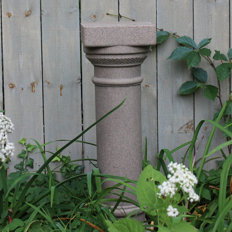Plumeri Weather Resistant Plastic History & Language Pedestal, Sandstone