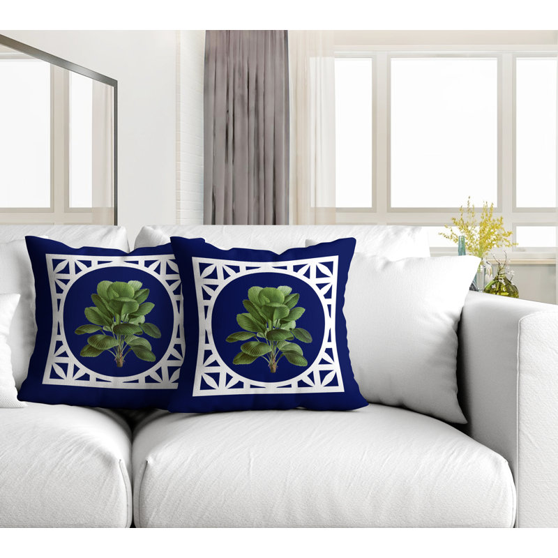 Housse et insert de coussin carré intérieur / extérieur , L 15 po x H 15 po, Bleu marine