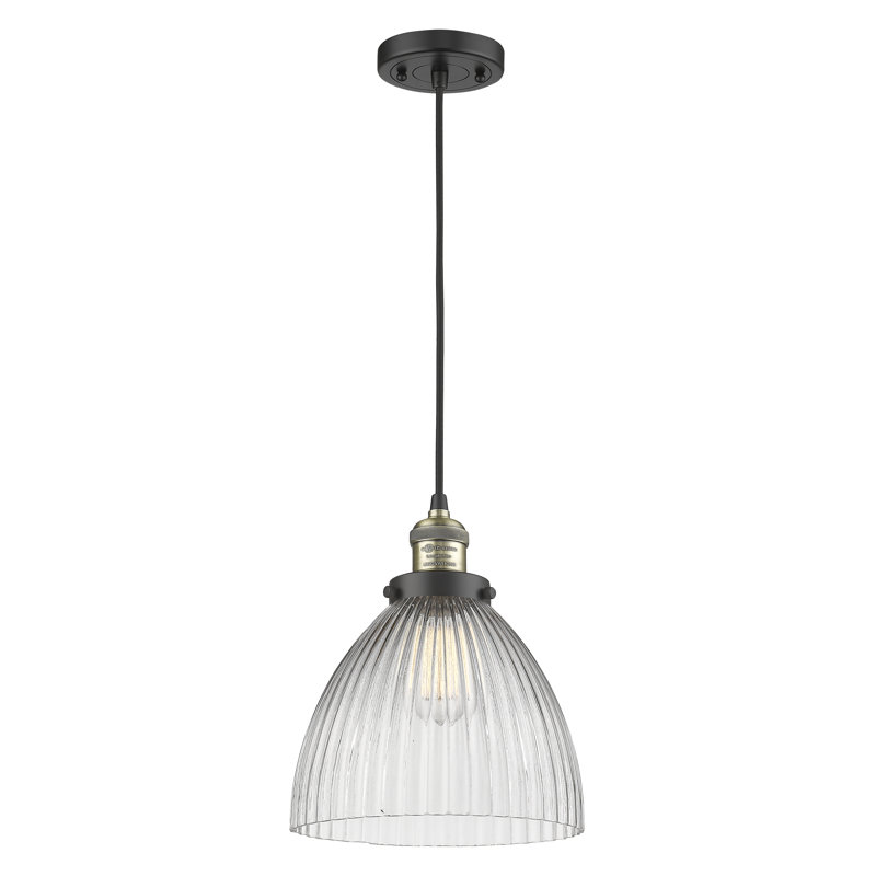 Tallulah 1 - Light Single Pendant, 6 Watt Vinage LED Bulb, Black Antique Brass