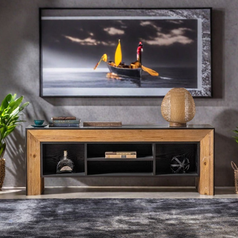 Meuble télé en bois massif au design minimaliste