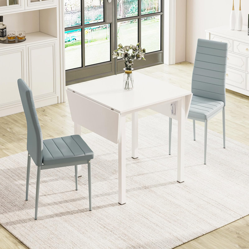Cassondra 2 - Person Dining Set, Grey, White, White