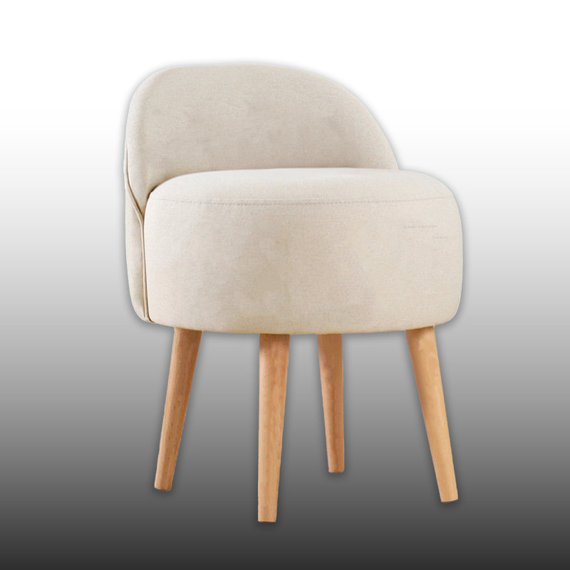 Round Orthopedic Sponge Ottoman With Wooden Legs