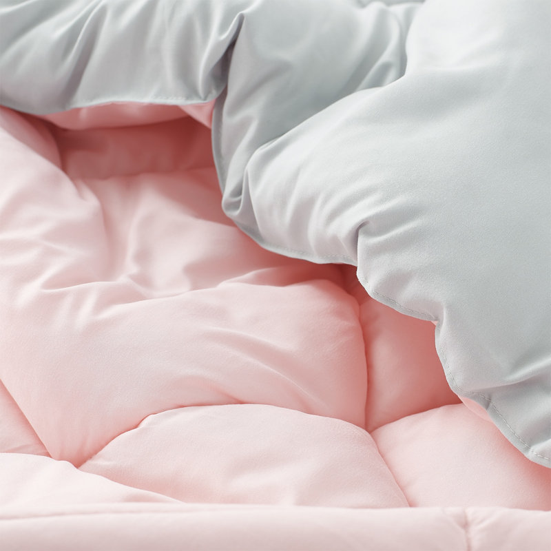Reversible Microfiber Oversized Full XL Comforter, Cherry Red/Black, Full XL Comforter