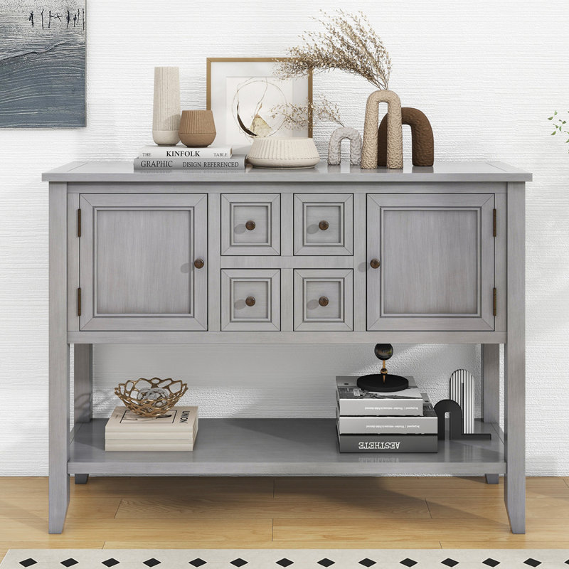 46'' Console Table, Antique Gray