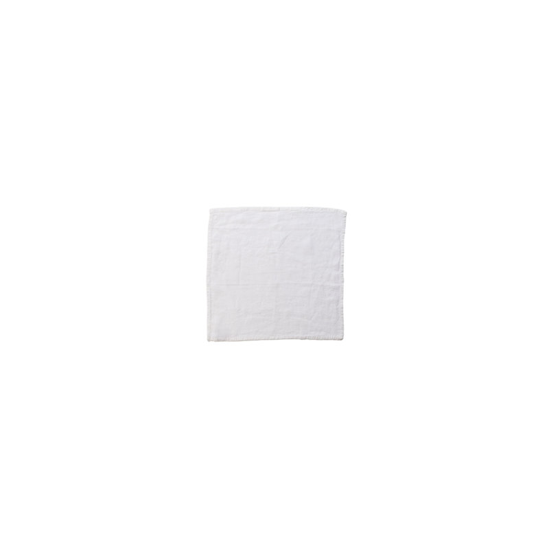 White Belgian Linen Square Napkin Set of 4