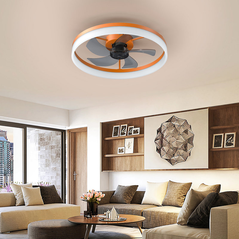 Ventilateurs de plafond avec lumières à DEL à intensité variable, installation encastrée de ventilateurs de plafond modernes et minces