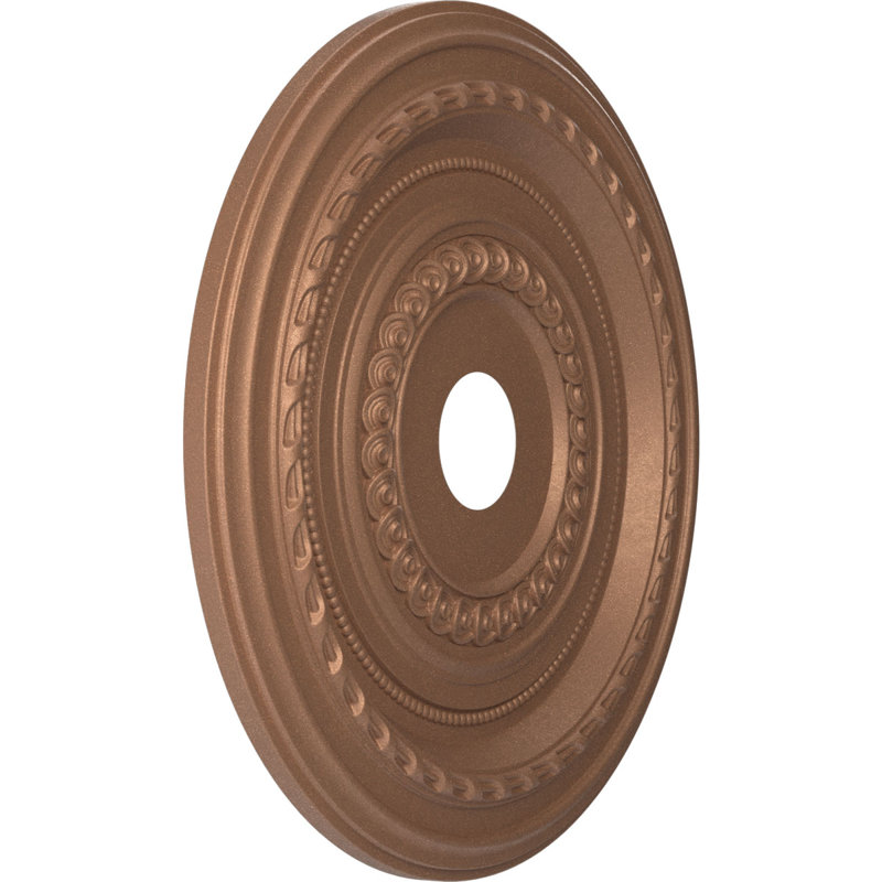 Médaillon Cole en PVC thermoformé pour plafond, H 22 po x l 22 po x P 1 po, Cuivre vieilli