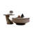 Danieka No-Assembly Required, Light Luxury Nesting Coffee Table With Faux Marble Countertop, Round-1077190101