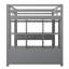 Lit mezzanine double avec bureau intégré, deux tiroirs et tablettes de rangement pour les adolescents, aucun sommier nécessaire