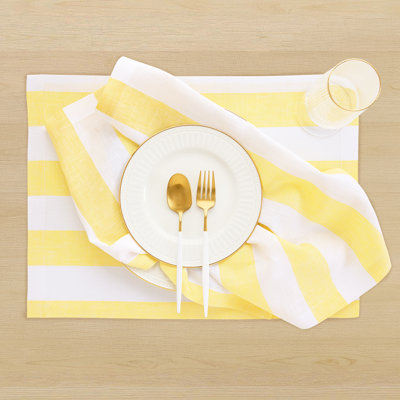Cabana Stripe - 100% Pure Linen Dinner Napkins