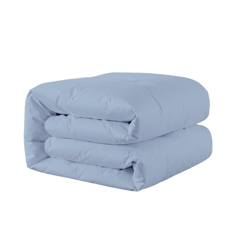 Button Stitch Down Alternative Comforter Polyester Ring Stitch Comforter, Blue Fog, Twin Comforter