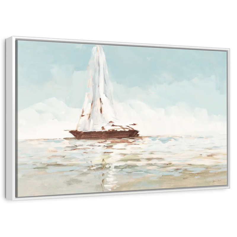 Voilier, Cadre flottant blanc, 31 po x 21 po
