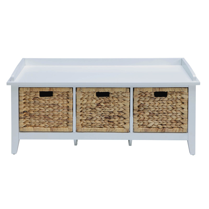 Banc à profil bas avec 3 options de rangement pour panier fermé