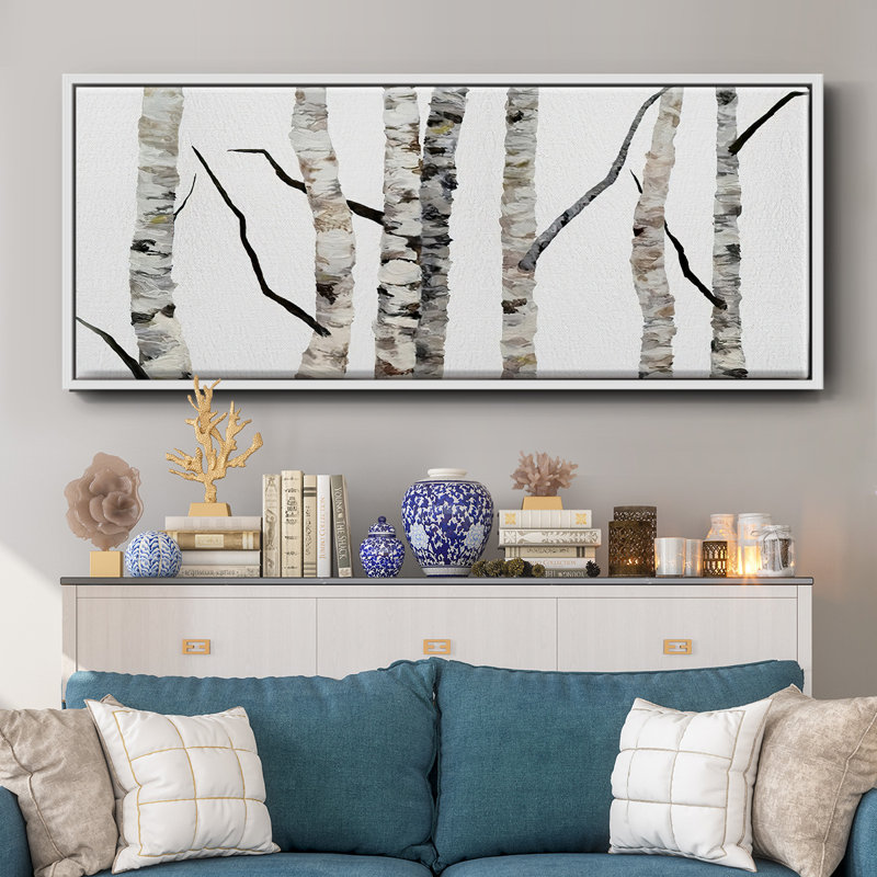 Birch Trees II- Framed Canvas, 24" H x 60" W