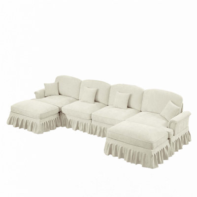 Classic U Shape 4 Seater Modular Sectional Sofa Couch