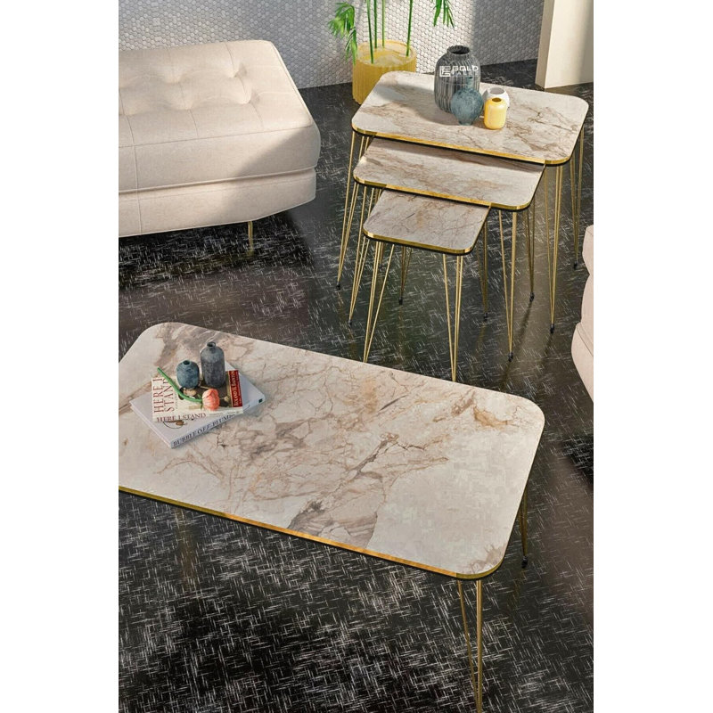 Tania 35cm Console Table, White Marble