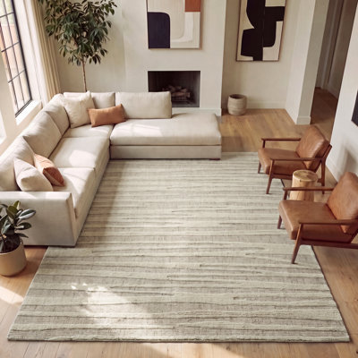 Hand Loomed Wool Striped Area Rug