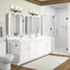 Meuble-lavabo double 73 po avec dosseret moderne Camilla II, blanc uni