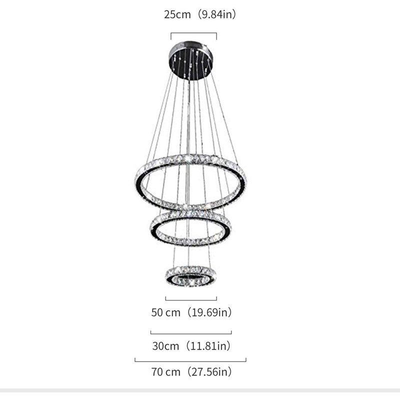 Boudreau 3 - Light Unique Geometric LED Dimmable Chandelier