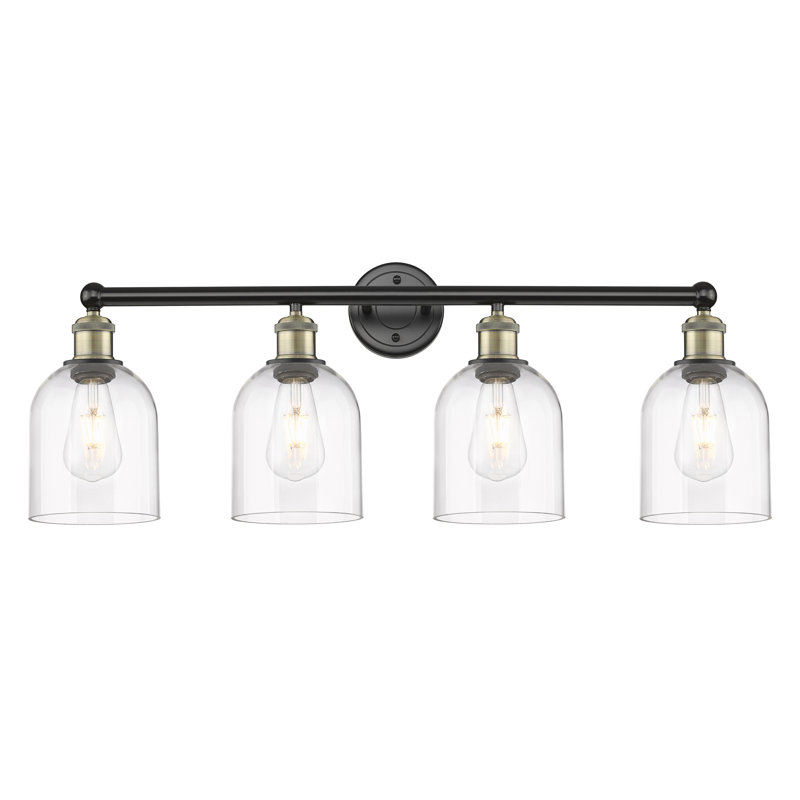 Odaniel 4 - Light Dimmable Vanity Light, Clear, Black Antique Brass