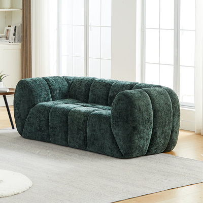 Chenille loveseat with soft cushion
