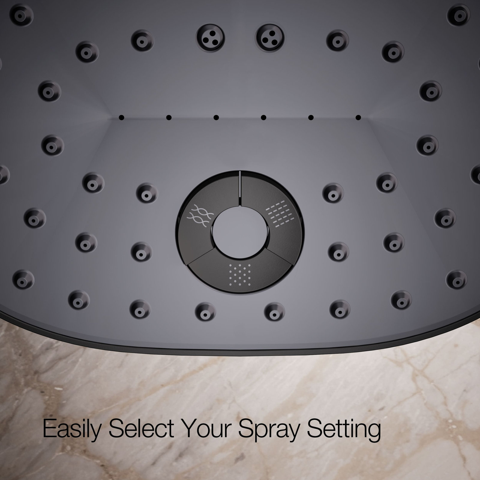 Statement 2.5 GPM Oval Multifunction Showerhead, Matte Black