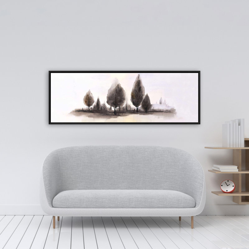 Illustration de paysages encadrés, toile encadrée bleue