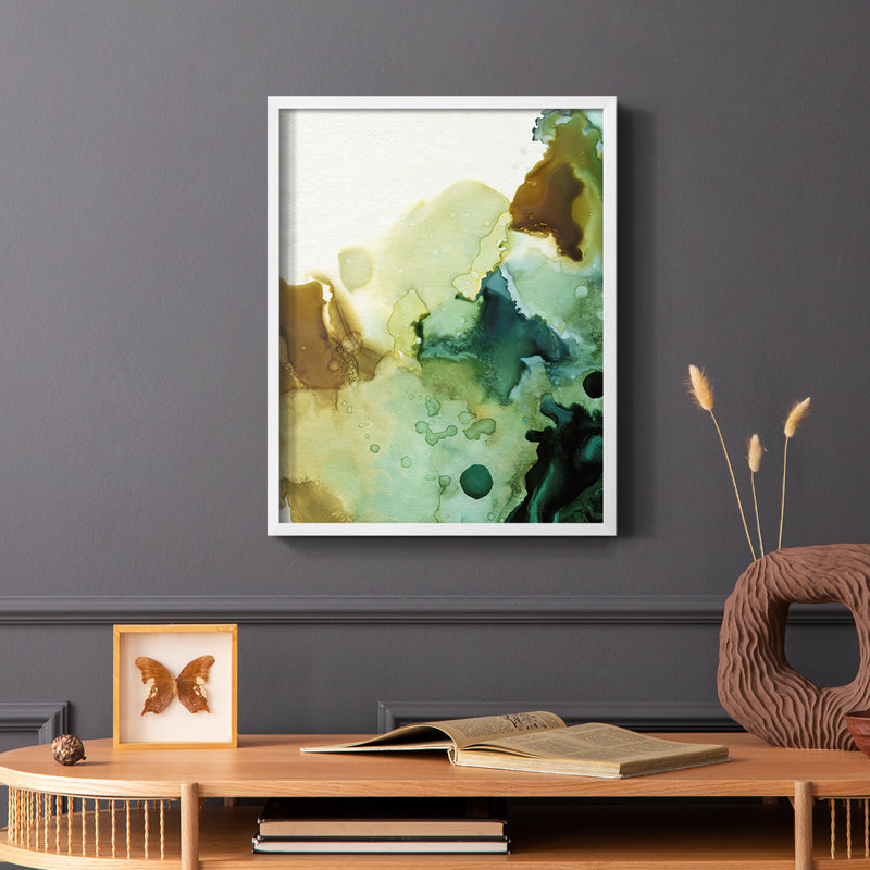 «Water and Earth II», reproduction encadrée - bois massif, Blanc, H 28 po x l 22 po