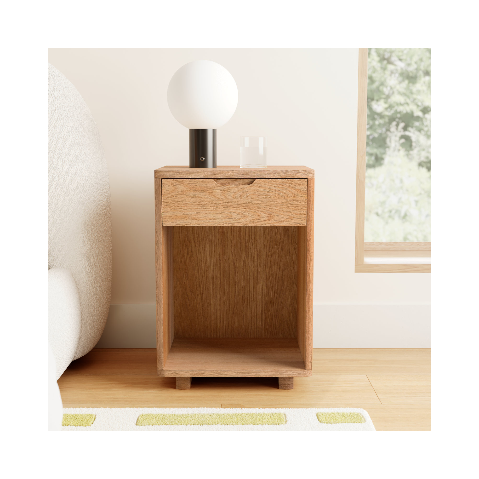 Varkala 1 - Drawer Nightstand, Oak
