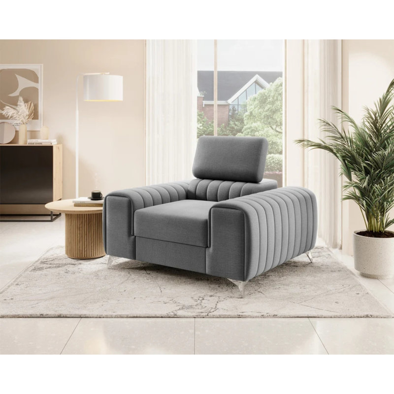 Fauteuil d'appoint moderne Laurence - Gris pâle, Gris clair