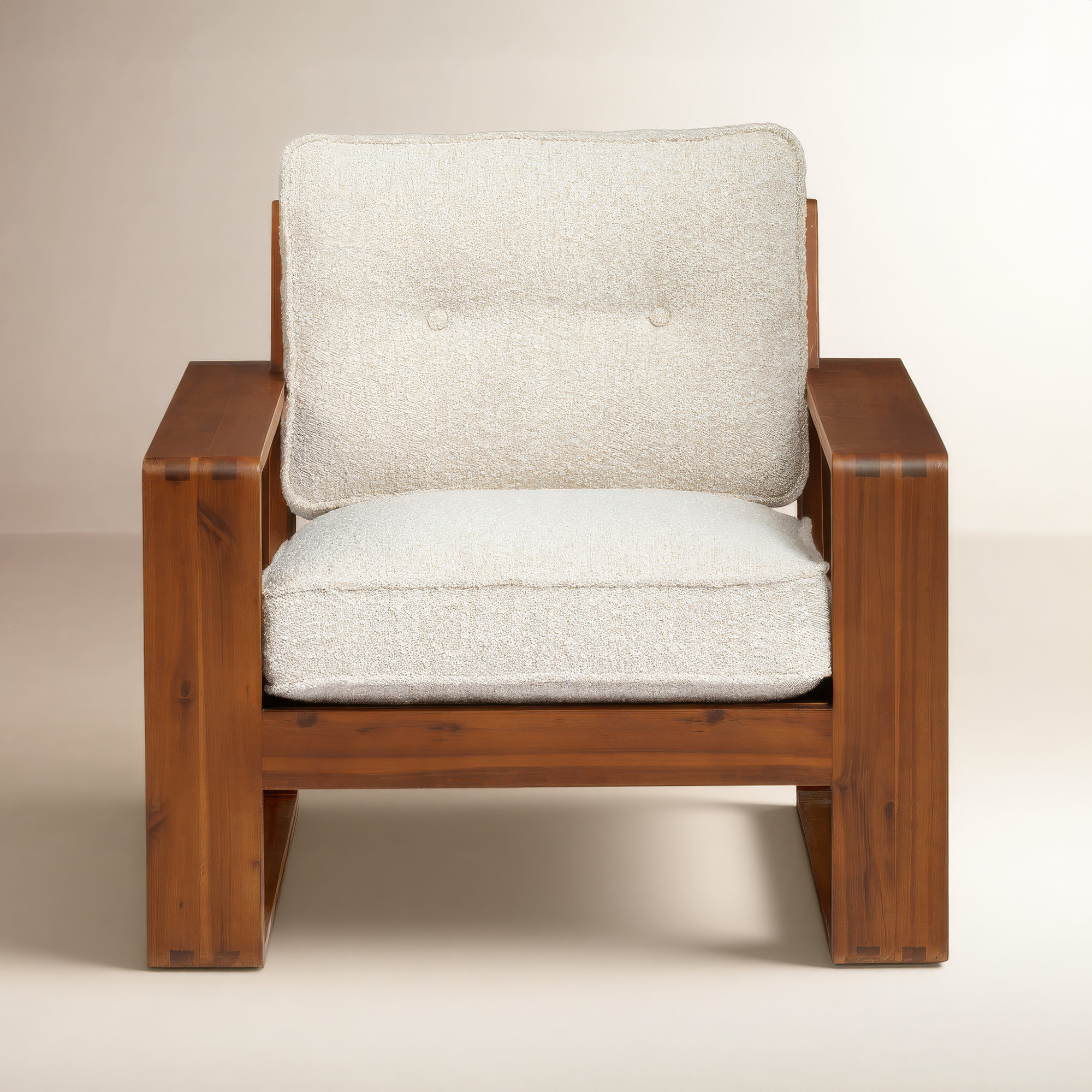 Nolani Upholstered Accent Chair, Acacia/Boucle Polyester