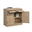 Wood Farmhouse Library Base With Storage Drawer And Cubby, Brown