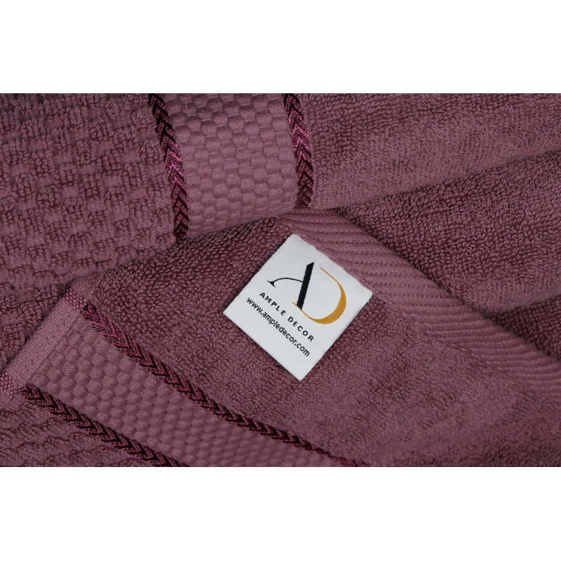 Collection de serviettes texturées 100% coton Mulaayam, Mauve raisin, Essuie-mains - paquet de 2