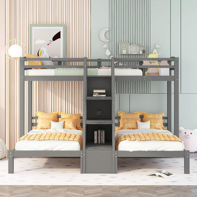 Dashonda Kids Twin Over Twin Bunk Bed with Drawers