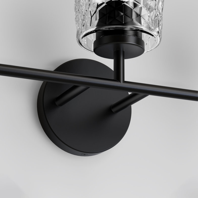 Éclairage pour salle de bain moderne à 3 lumières avec abat-jour en verre nid d'abeille Adrianny
