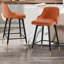 Swivel Velvet Upholstered Counter & Bar Stool With Solid Metal Frame-1912855099-1921254708-1929667215