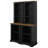 Two-Piece Freestanding Tall Cabinet With Fully Open Storage, Walnut Element Bookshelves With Curved Design-2073693349
