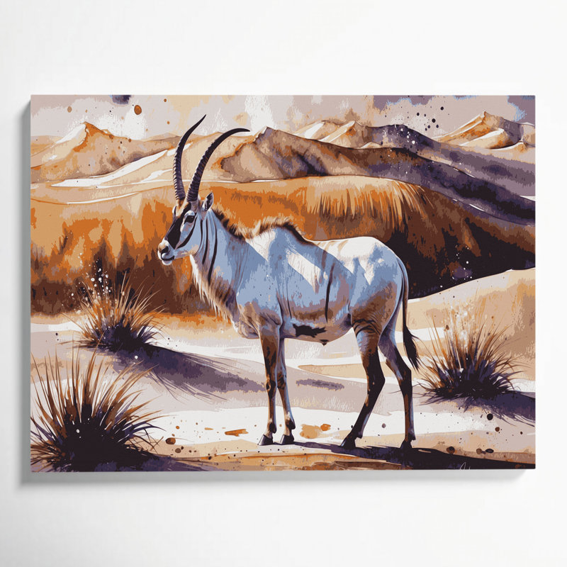 Art animalier sur toile, Oryx sauvage, faune, H 11 po x l 14 po