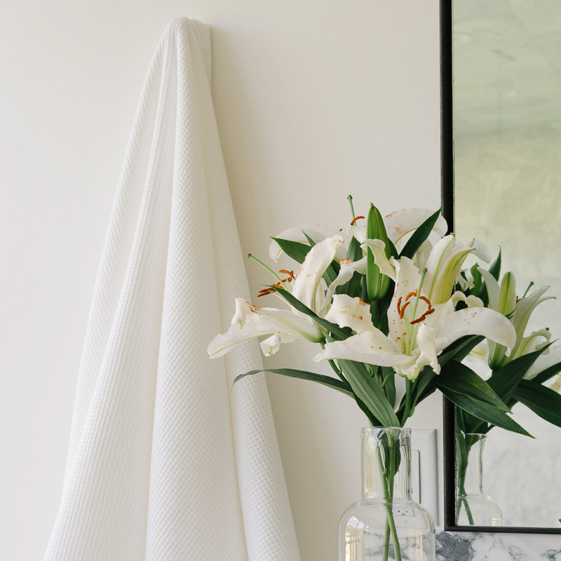 Waffle Bath Towels, White