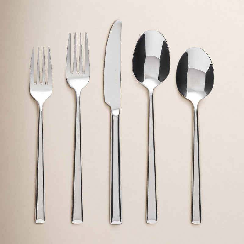 over&back Modern 18/8 Flatware Set - Service for 4, Silver