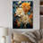 Humira Orange Teal Botanical Whirlwind II - Botanical canvas wall art Print, modern leaves wall art-1849590047-1849590053