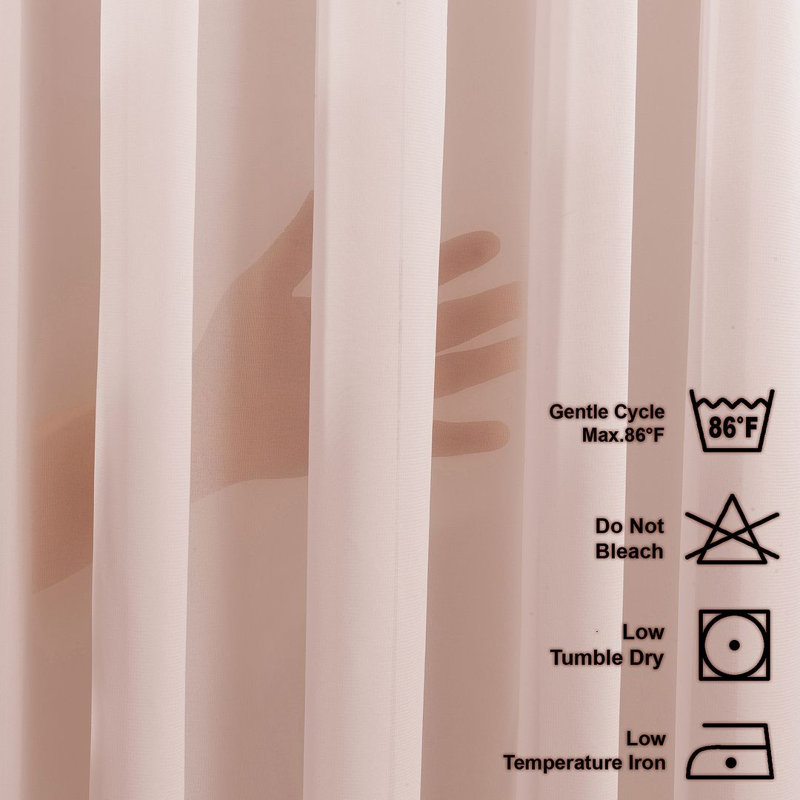 Pinch Pleat Extra Long & Exra Wide Silk Crep Single Panel Sheer, Pink, 52" W x 72" L