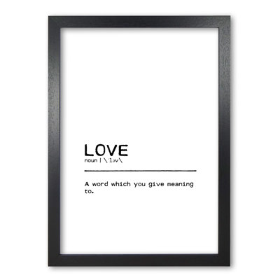 Love You 1 Piece Single Picture Frame Wall Art