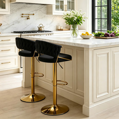 Christal Swivel Upholstered Adjustable Height Counter Stool